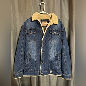 L | AFSJEEP Outdoor American Legend Fashion Fleece Lined Jean Bomber Jacket